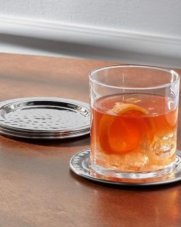 Hammered 4-Inch Stainless Steel Coasters- Set of 4 – Made from Stainless Steel